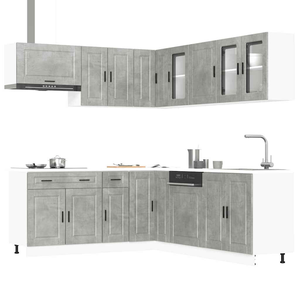 Set Mobili Da Cucina 11 Pz Porto Neri Legno Multistrato