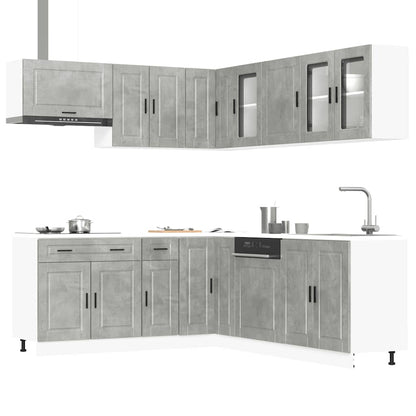 Set Mobili Da Cucina 11 Pz Porto Neri Legno Multistrato