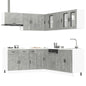 Set Mobili Da Cucina 11 Pz Porto Neri Legno Multistrato