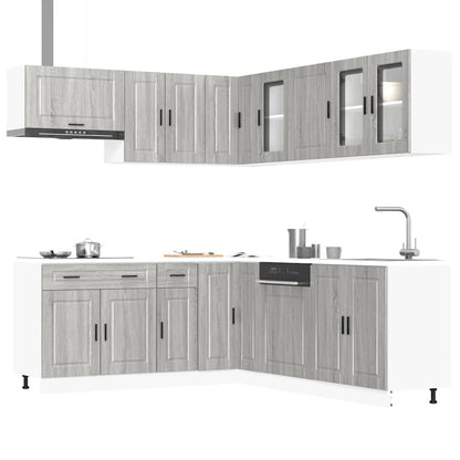Set Mobili Da Cucina 11 Pz Porto Neri Legno Multistrato