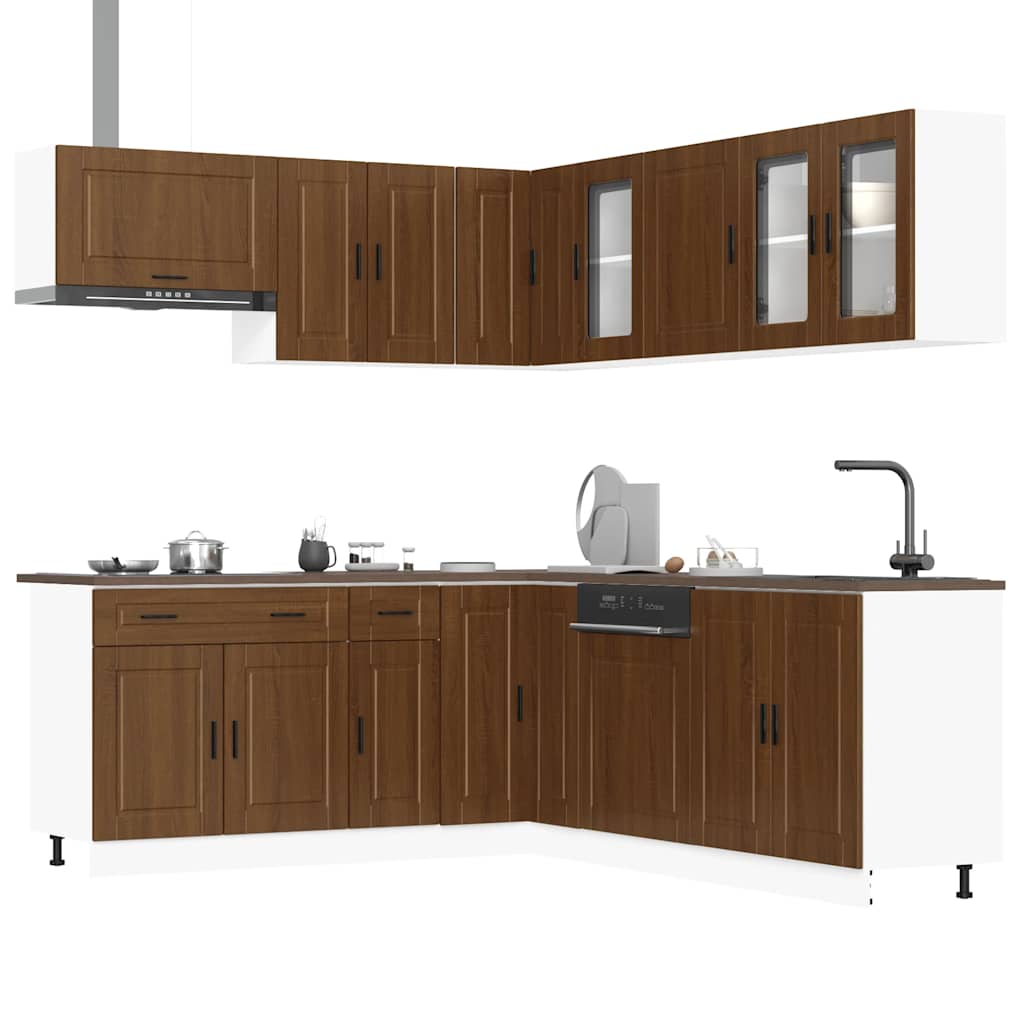 Set Mobili Da Cucina 11 Pz Porto Neri Legno Multistrato
