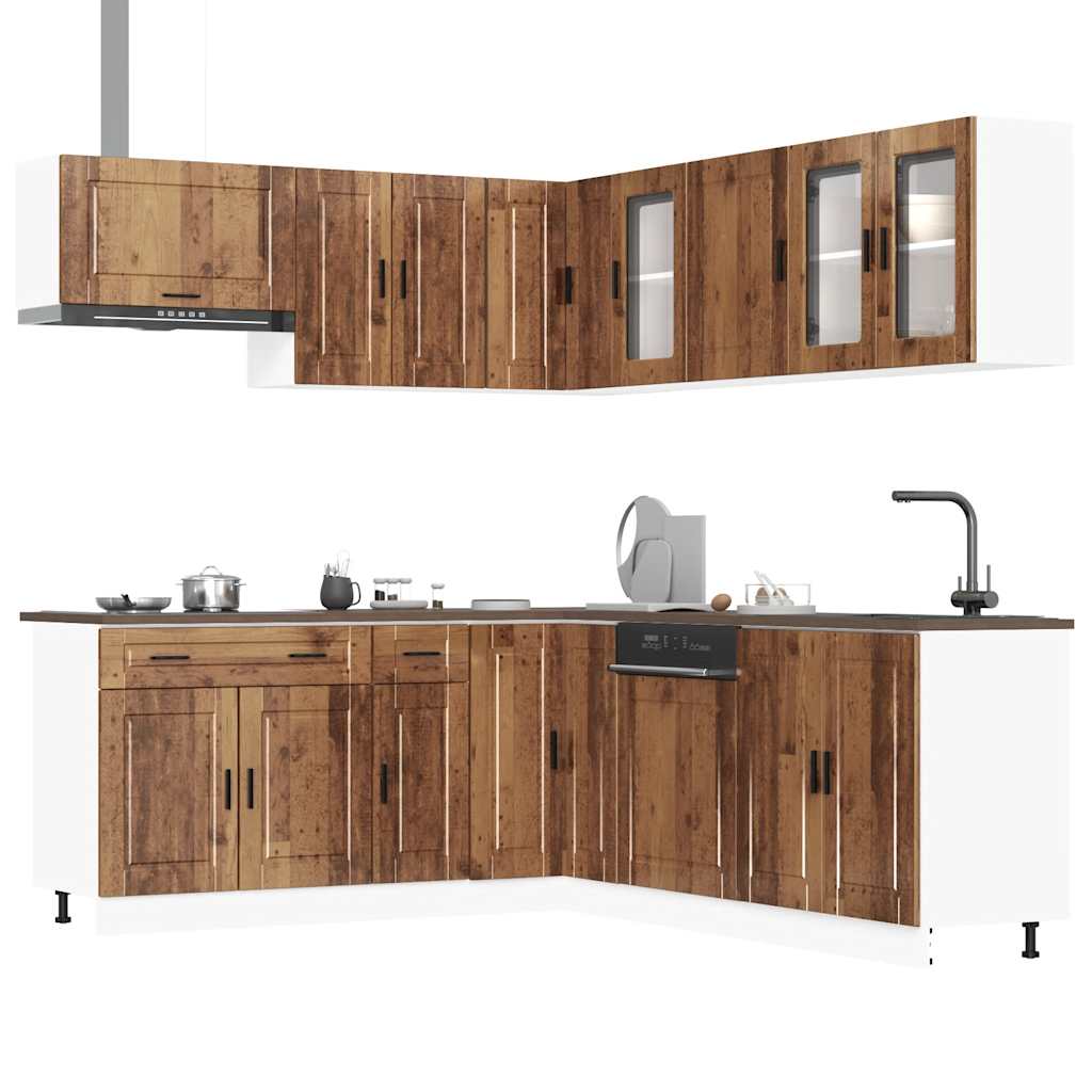 Set Mobili Da Cucina 11 Pz Porto Neri Legno Multistrato