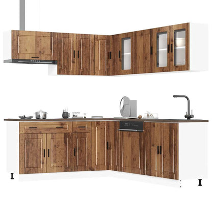 Set Mobili Da Cucina 11 Pz Porto Neri Legno Multistrato
