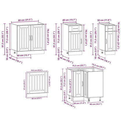 Set Mobili Da Cucina 11 Pz Kalmar In Truciolato