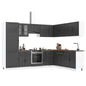 Set Mobili Da Cucina 14 Pz Lucca Bianchi Legno Multistrato