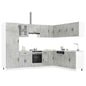 Set Mobili Da Cucina 14 Pz Lucca Bianchi Legno Multistrato