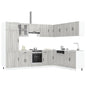 Set Mobili Da Cucina 14 Pz Lucca Bianchi Legno Multistrato