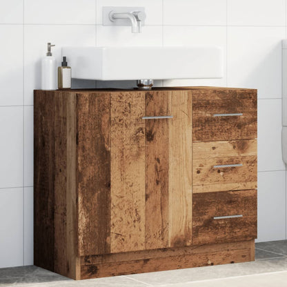 Mobile Sottolavabo Legno Vecchio 63X30X54 Cm In Truciolato