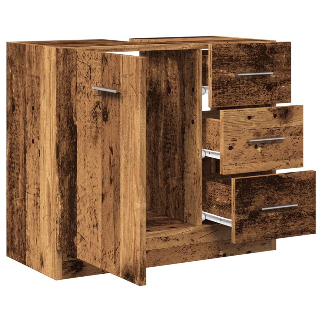 Mobile Sottolavabo Legno Vecchio 63X30X54 Cm In Truciolato
