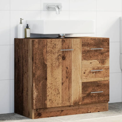 Mobile Sottolavabo Legno Vecchio 63X30X54 Cm In Truciolato