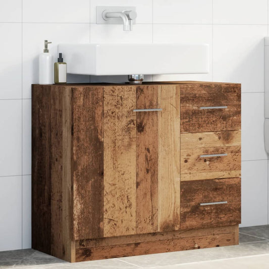 Mobile Sottolavabo Legno Vecchio 63X30X54 Cm In Truciolato