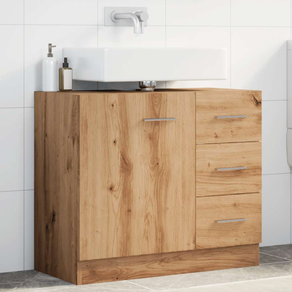Mobile Sottolavabo Legno Vecchio 63X30X54 Cm In Truciolato