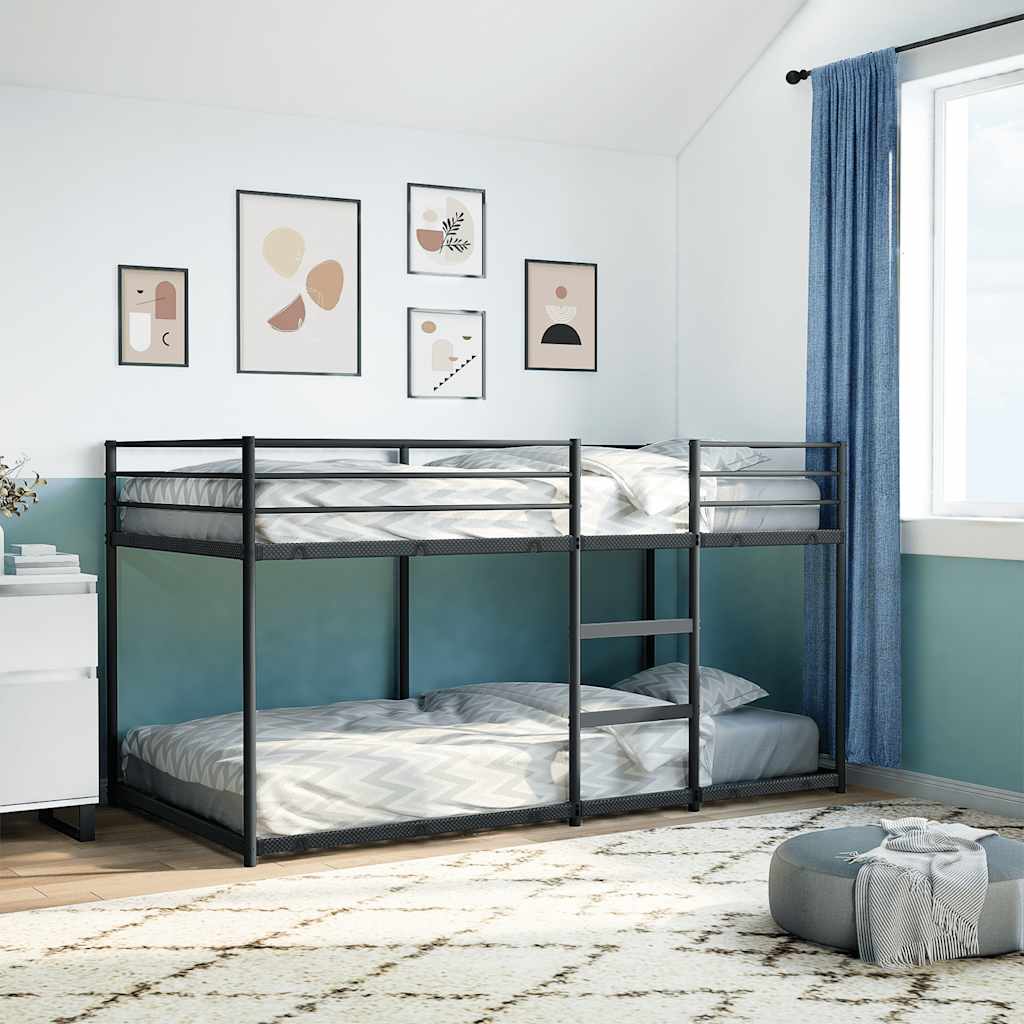 Letto A Castello Senza Materasso Nero In Acciaio