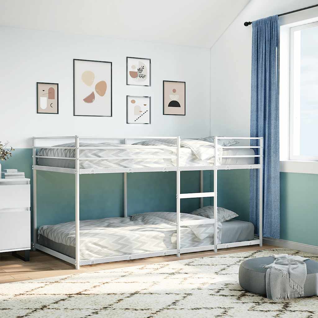 Letto A Castello Senza Materasso Bianco In Acciaio