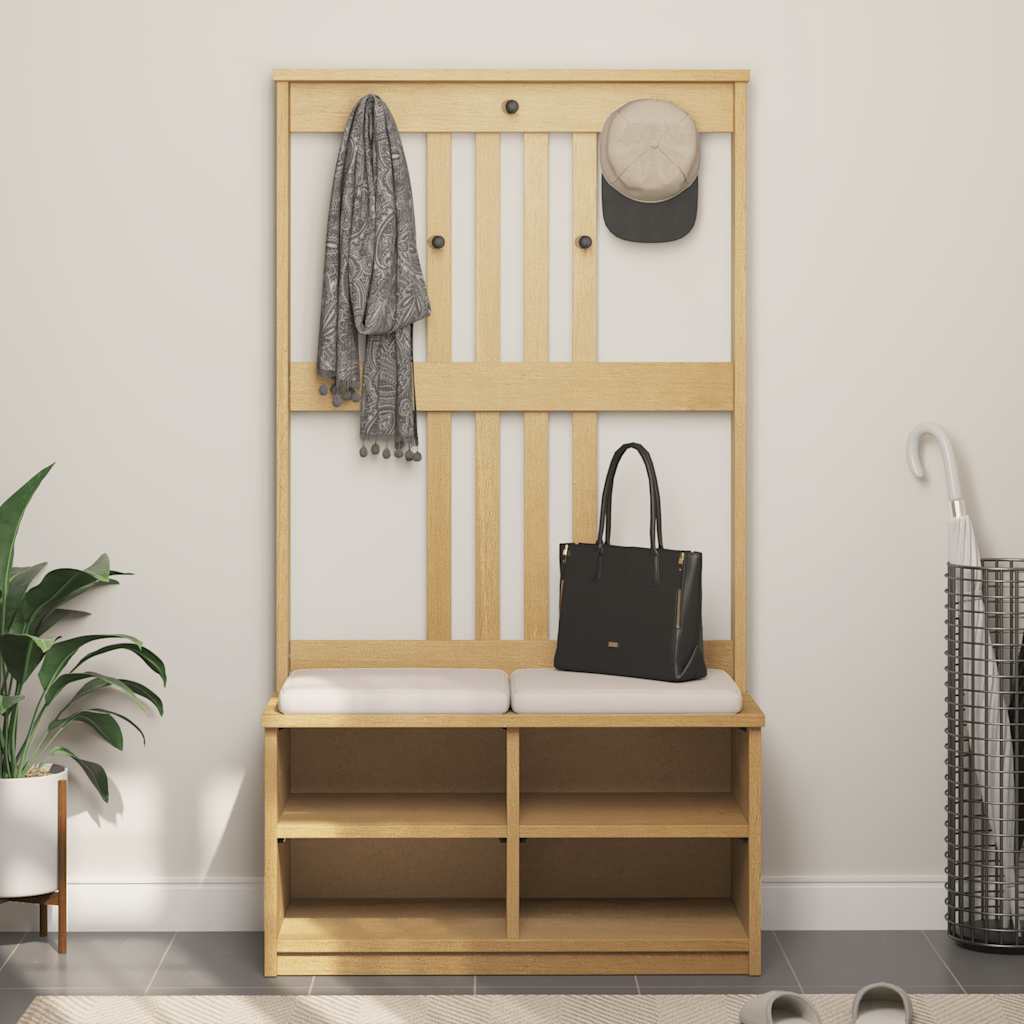 Albero Da Ingresso Sandnes 87X40X159,5 Cm In Legno Di Pino