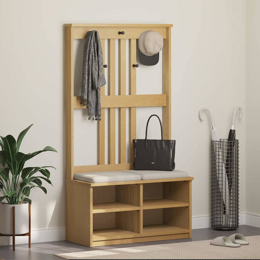 Albero Da Ingresso Sandnes 87X40X159,5 Cm In Legno Di Pino