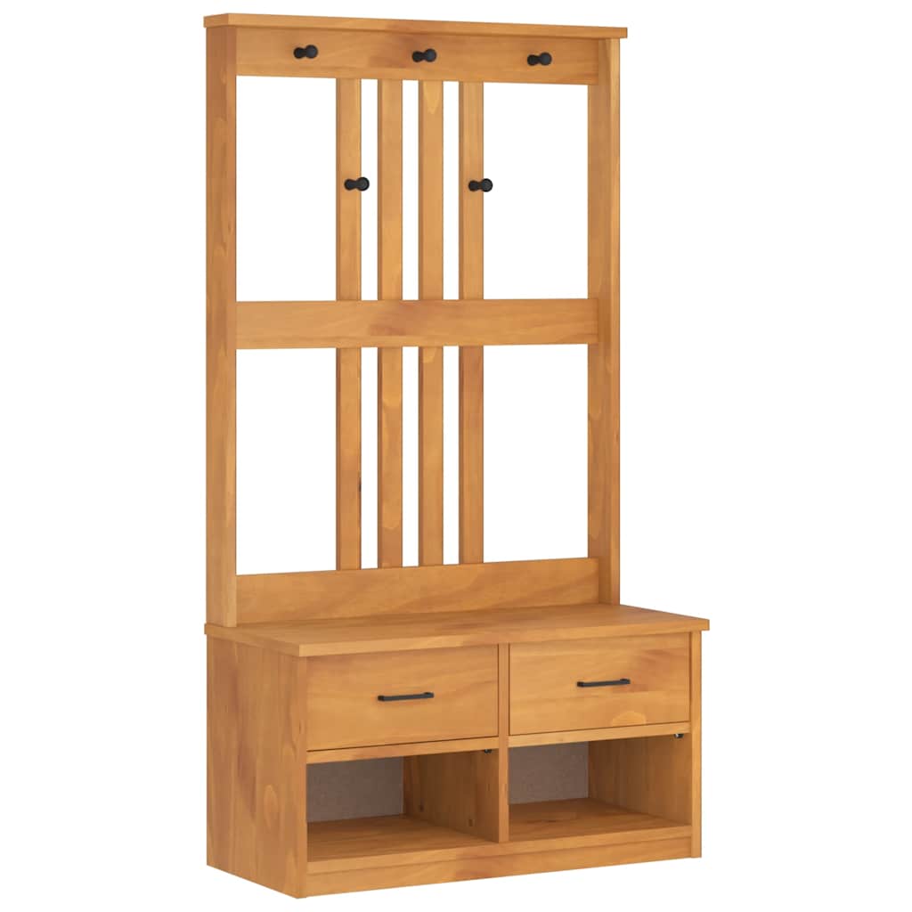 Albero Da Ingresso Sandnes 87X40X159,5 Cm In Legno Di Pino