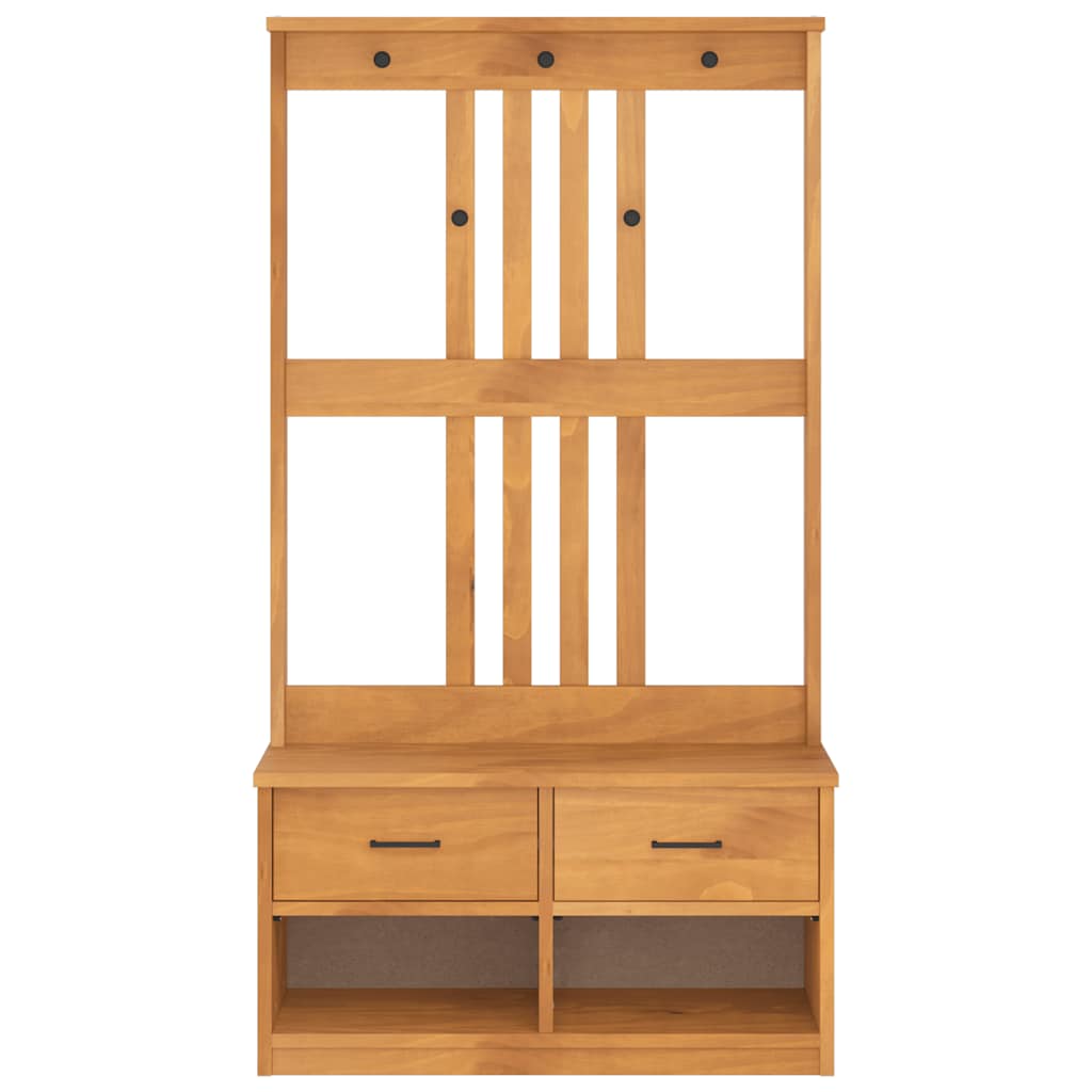 Albero Da Ingresso Sandnes 87X40X159,5 Cm In Legno Di Pino