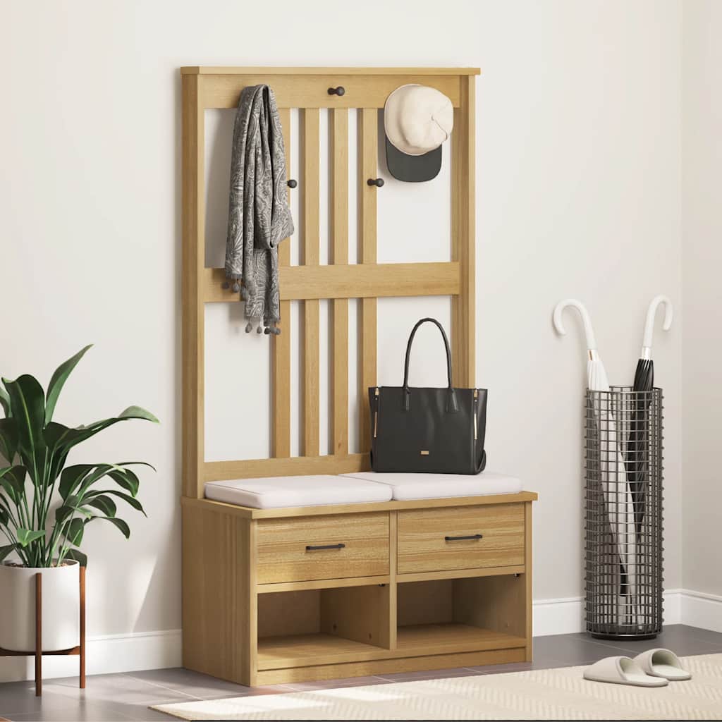 Albero Da Ingresso Sandnes 87X40X159,5 Cm In Legno Di Pino