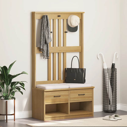Albero Da Ingresso Sandnes 87X40X159,5 Cm In Legno Di Pino