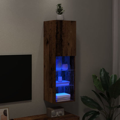 Mobili Tv Con Luci Led 2 Pz 30,5X30X102 Cm