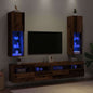 Mobili Tv Con Luci Led 2 Pz 30,5X30X102 Cm