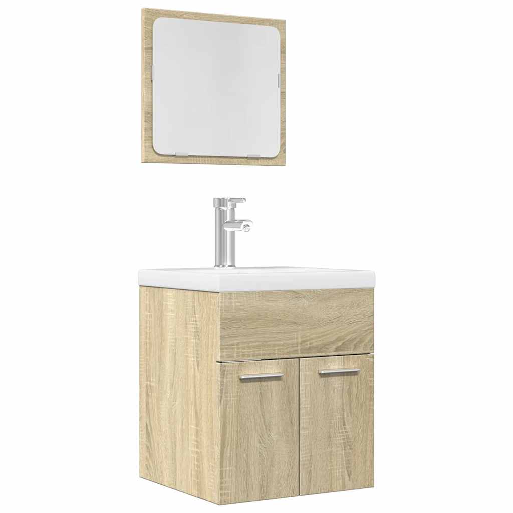 Set Mobili Da Bagno 2 Pz Legno Multistrato