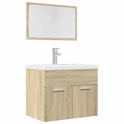 Set Mobili Da Bagno 2 Pz In Legno Multistrato