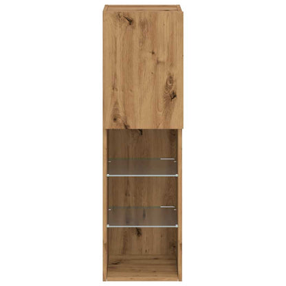 Mobili Tv Con Luci Led 2 Pz 30,5X30X102 Cm