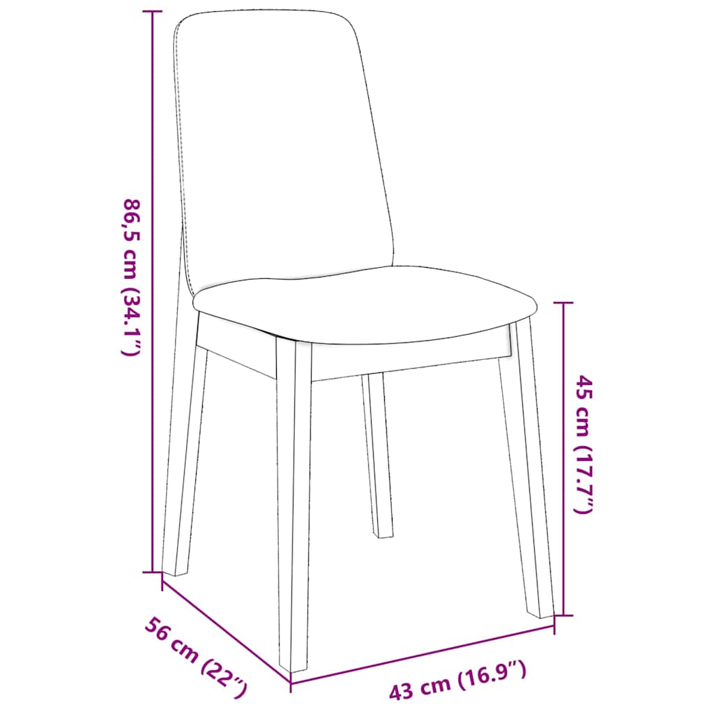 Sedie Da Pranzo Con Cuscini 2 Pz In Legno Massello Di Hevea