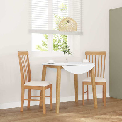 Sedie Da Pranzo Con Cuscini 2 Pz Bianco Legno Massello Di Hevea