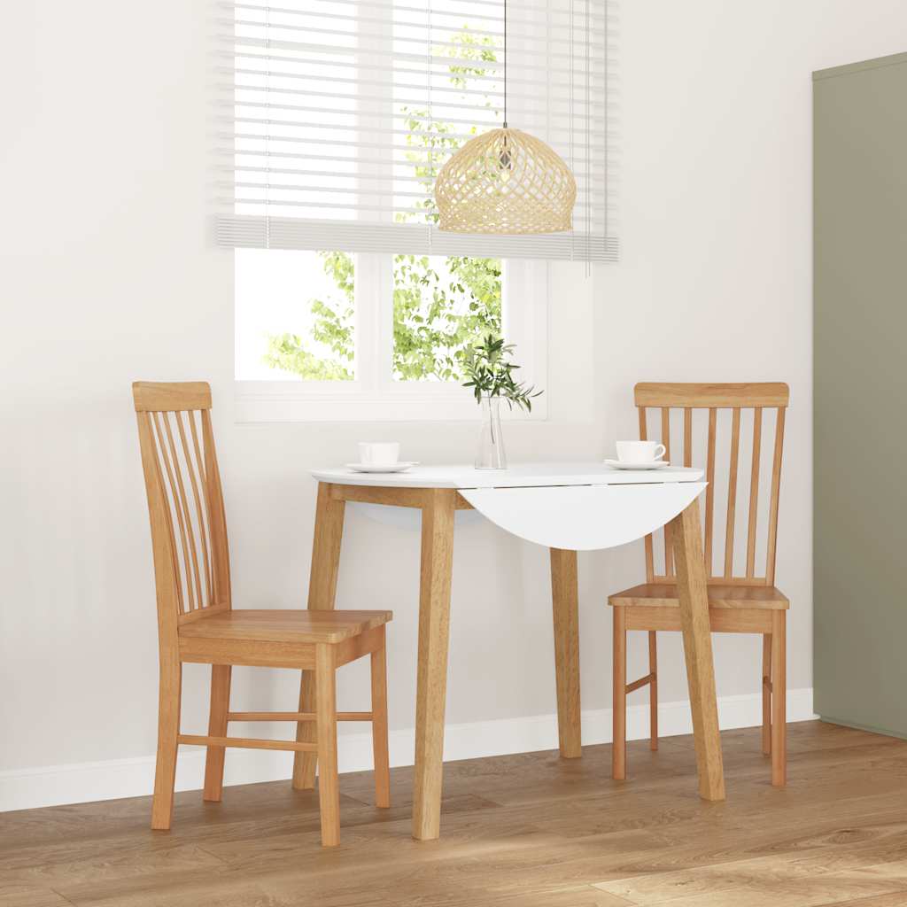 Sedie Da Pranzo Con Cuscini 2 Pz Bianco Legno Massello Di Hevea