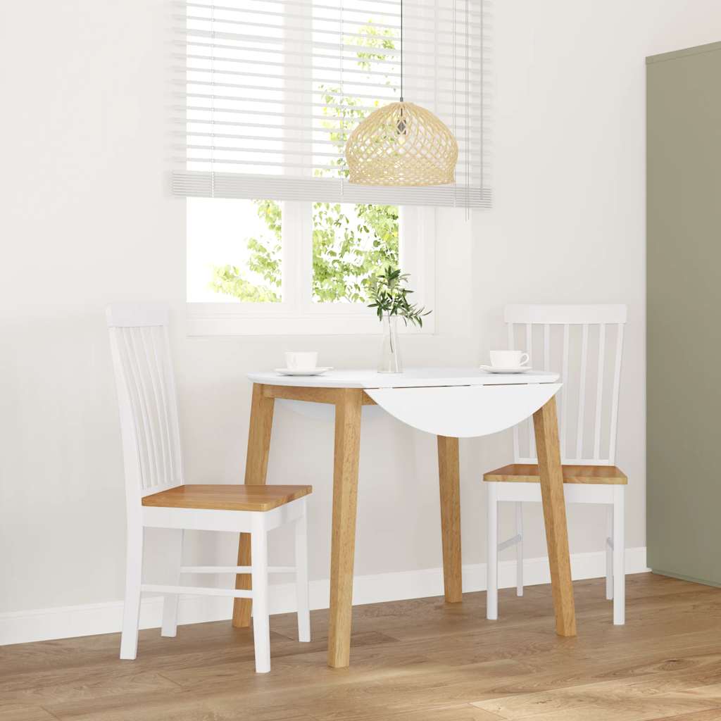 Sedie Da Pranzo Con Cuscini 2 Pz Bianco Legno Massello Di Hevea