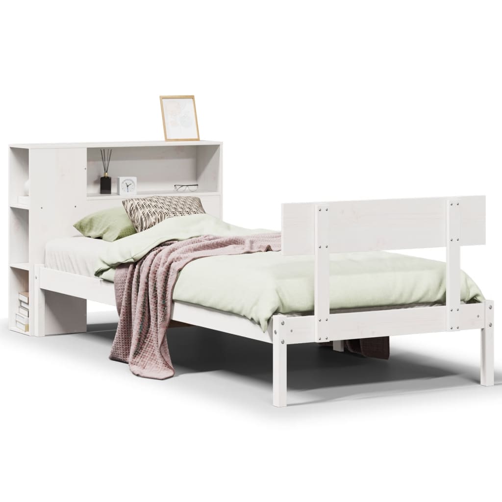 Letto Con Libreria Senza Materasso In Legno Pino