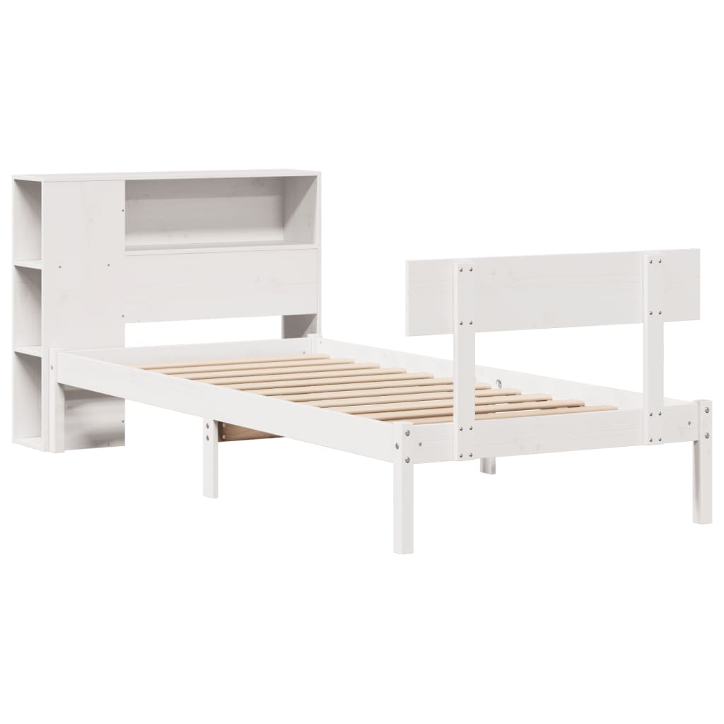 Letto Con Libreria Senza Materasso In Legno Pino