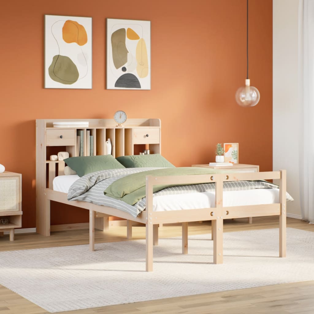 Letto Libreria Senza Materasso Legno Di Pino