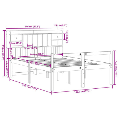 Letto Libreria Senza Materasso Legno Di Pino