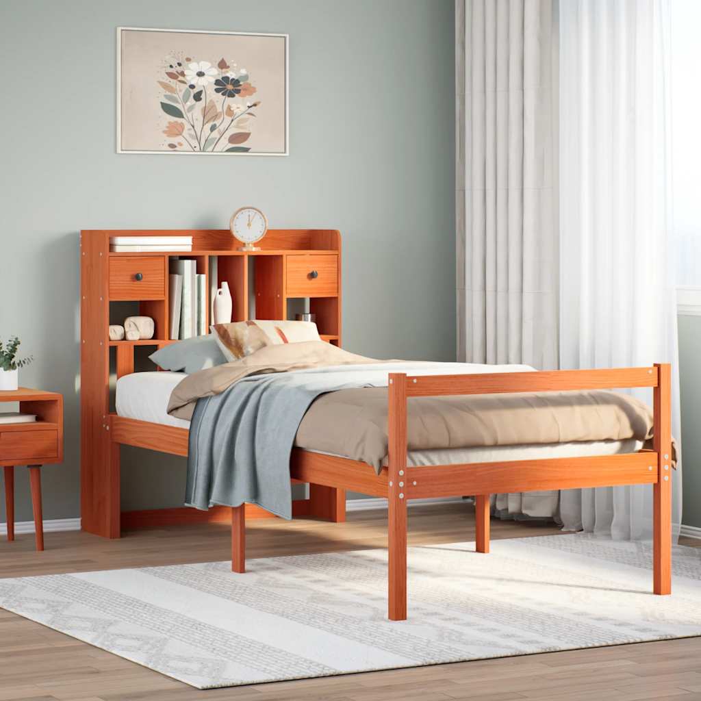 Letto Libreria Senza Materasso Legno Di Pino
