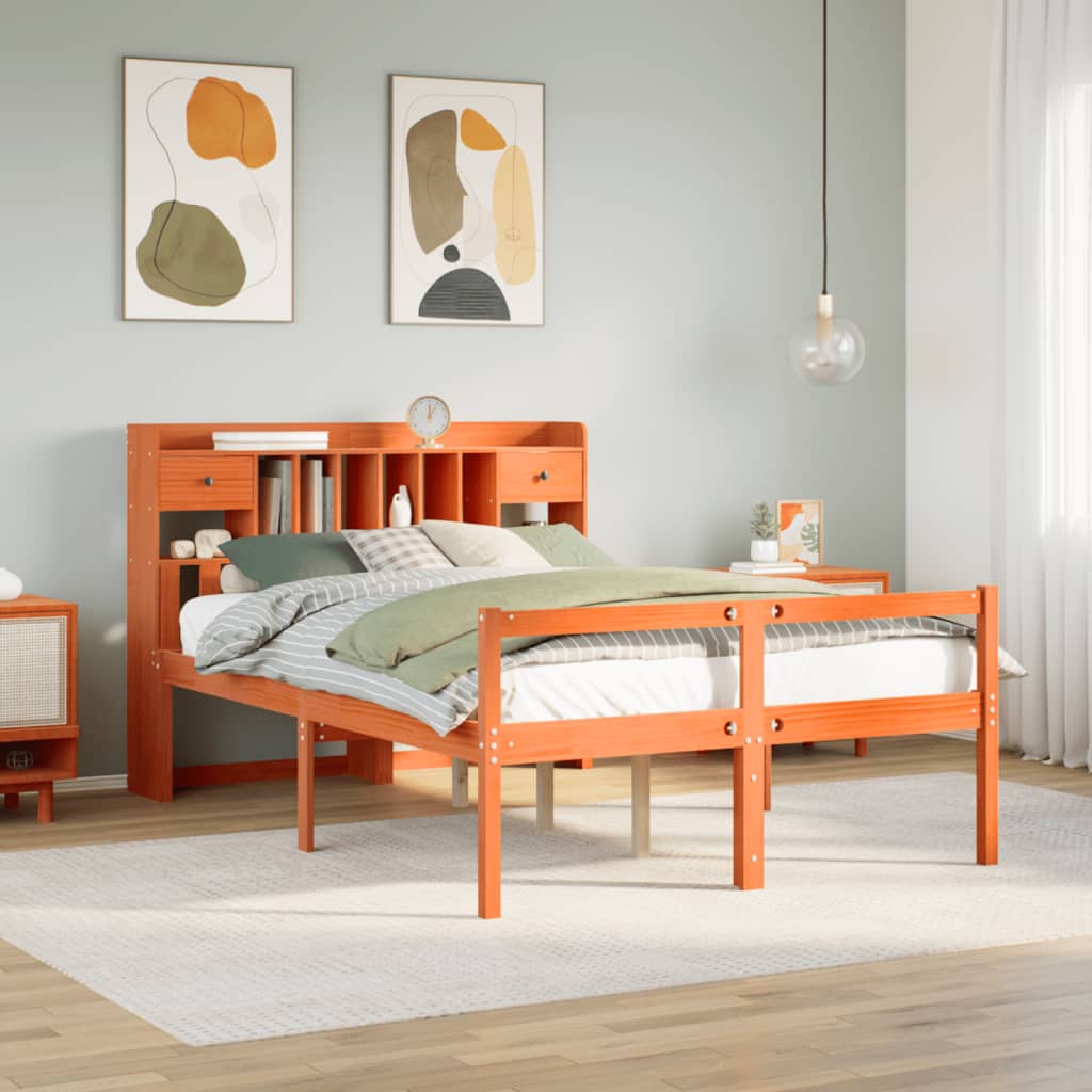 Letto Libreria Senza Materasso Legno Di Pino