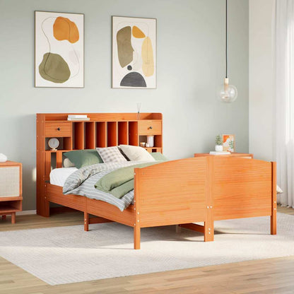 Letto Libreria Senza Materasso Legno Massello Pino