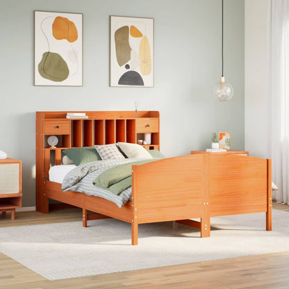 Letto Libreria Senza Materasso Legno Massello Pino