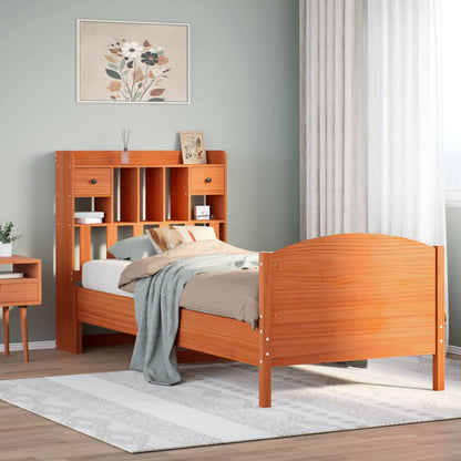 Letto Libreria Senza Materasso Legno Massello Pino
