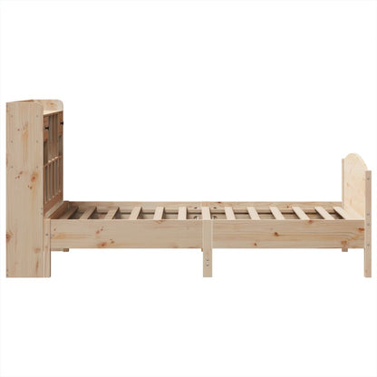 Letto Libreria Senza Materasso Legno Massello Pino