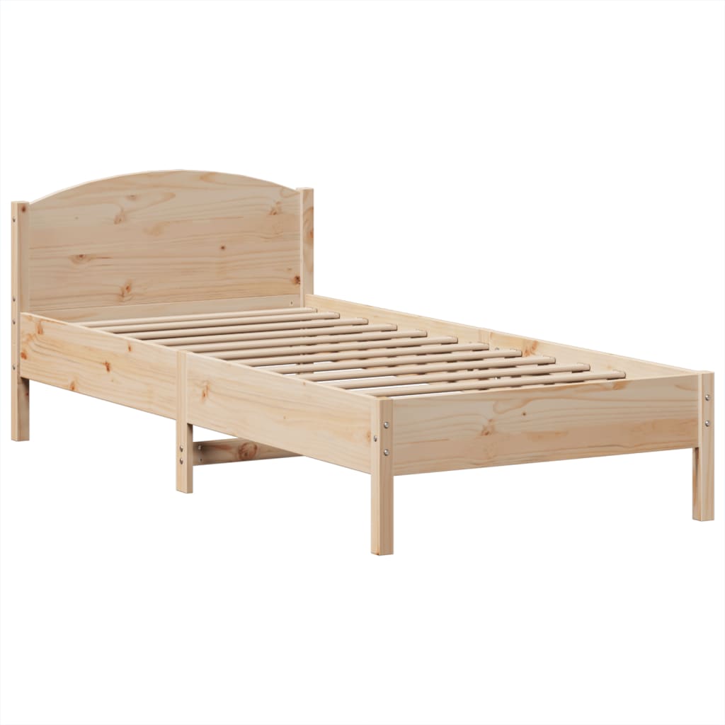 Letto Libreria Senza Materasso Legno Massello Pino