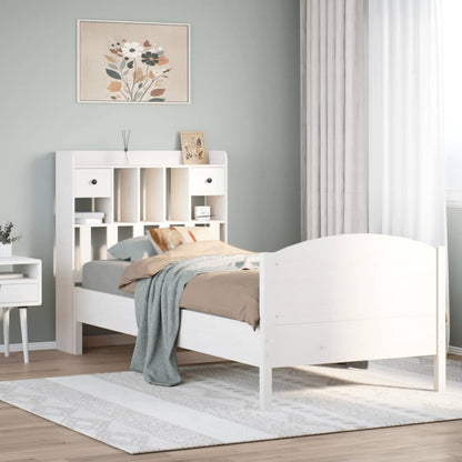 Letto Libreria Senza Materasso Legno Massello Pino