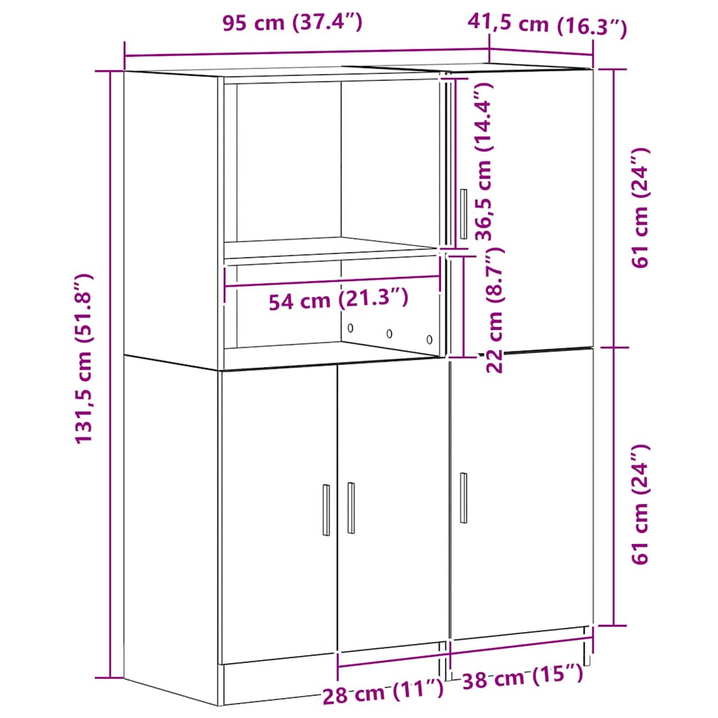 Set Di Mobili Da Cucina 2 Pz In Truciolato