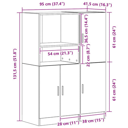 Set Di Mobili Da Cucina 2 Pz In Truciolato