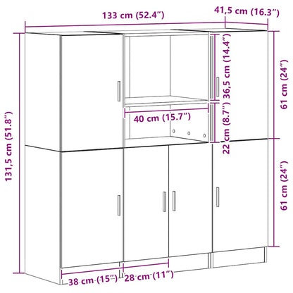 Set Di Mobili Da Cucina 3 Pz In Truciolato