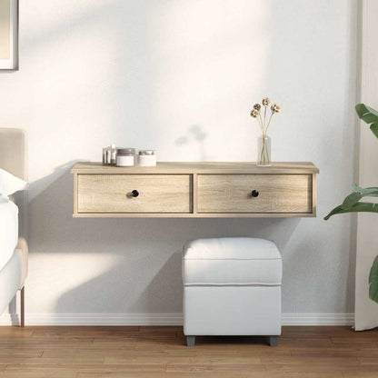 Scaffale A Parete Con Cassetti Sonoma 100X37,5X19 Cm Truciolato Rovere Sonoma