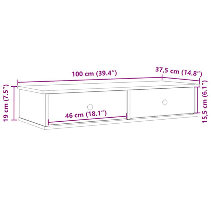 Scaffale A Parete Con Cassetti Sonoma 100X37,5X19 Cm Truciolato Rovere Sonoma